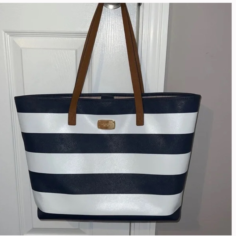 Michael Kors striped tote